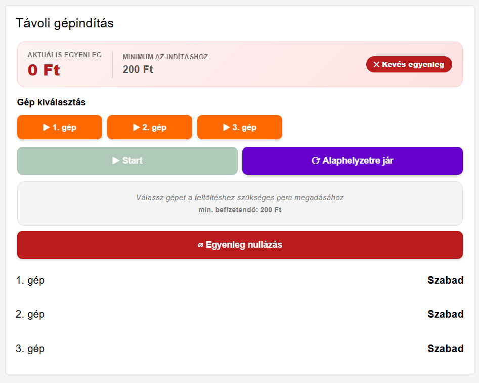 Vitality Szolárium 2 – távoli gépindítás a mobilalkalmazásban